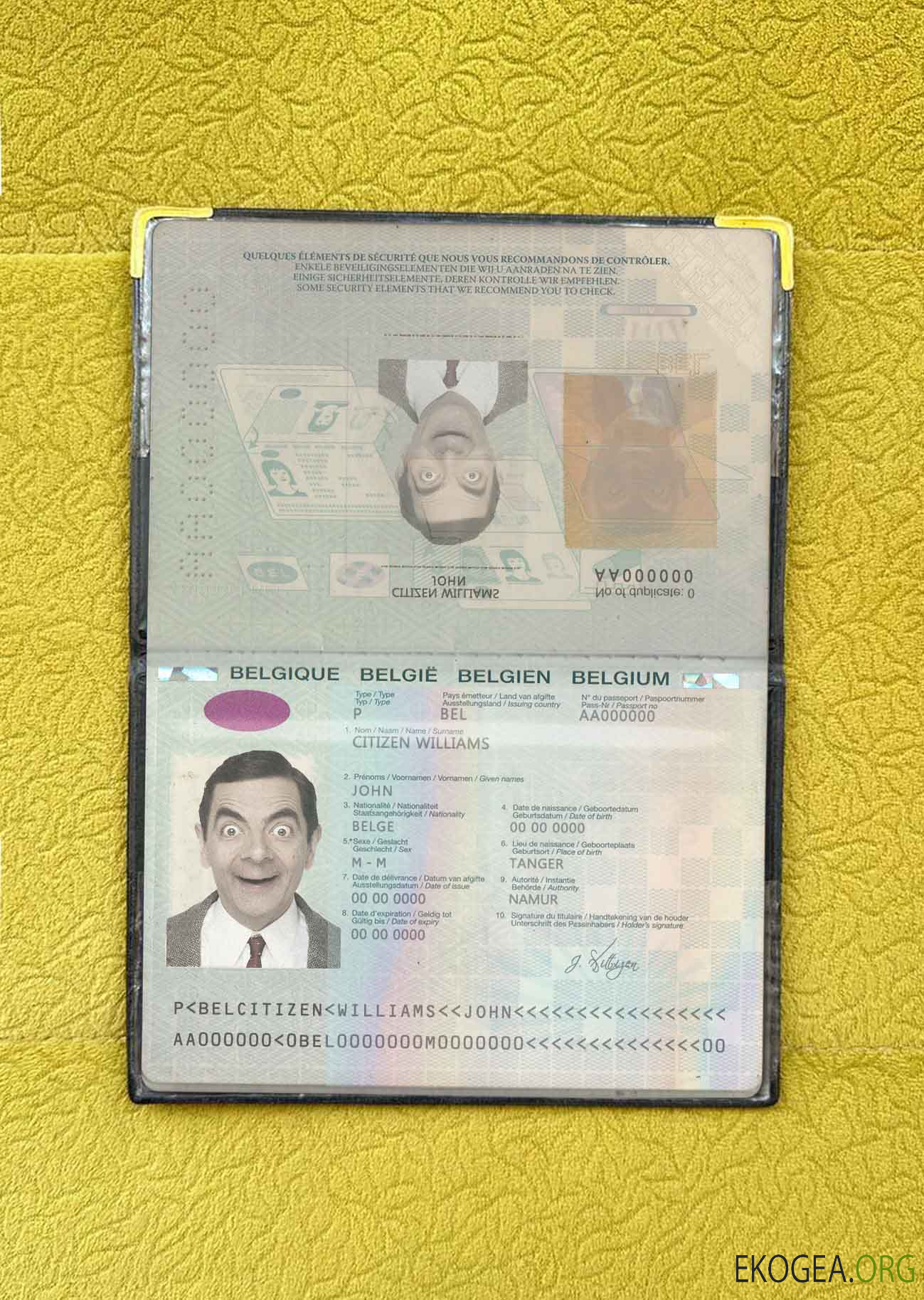 Aperçu photo du passeport belge (2014 2017)